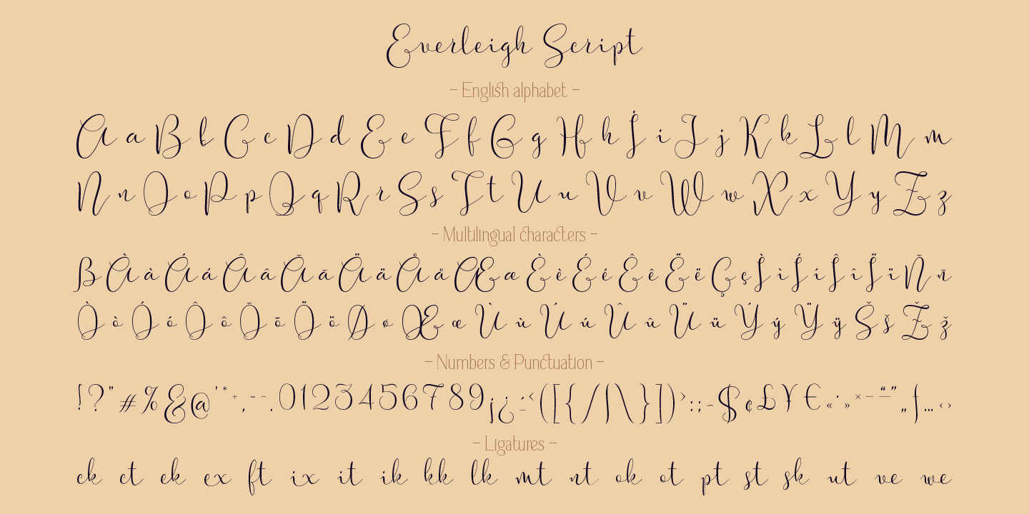 Пример шрифта Everleigh Duo Medium